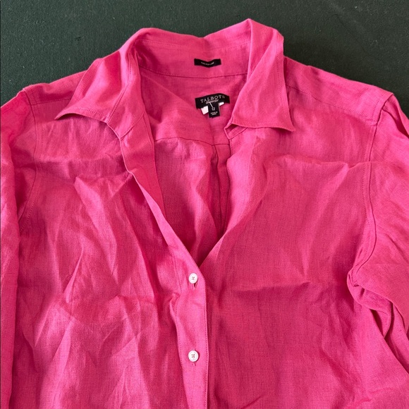 Talbots Fuchsia Button-Up Blouse - Picture 2 of 7